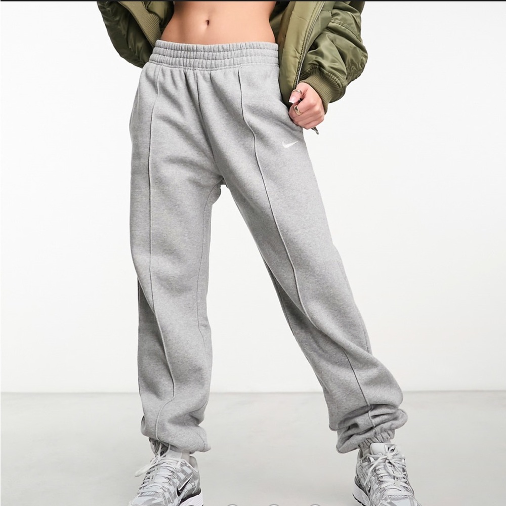 Nike mini Swoosh oversized joggers in grey